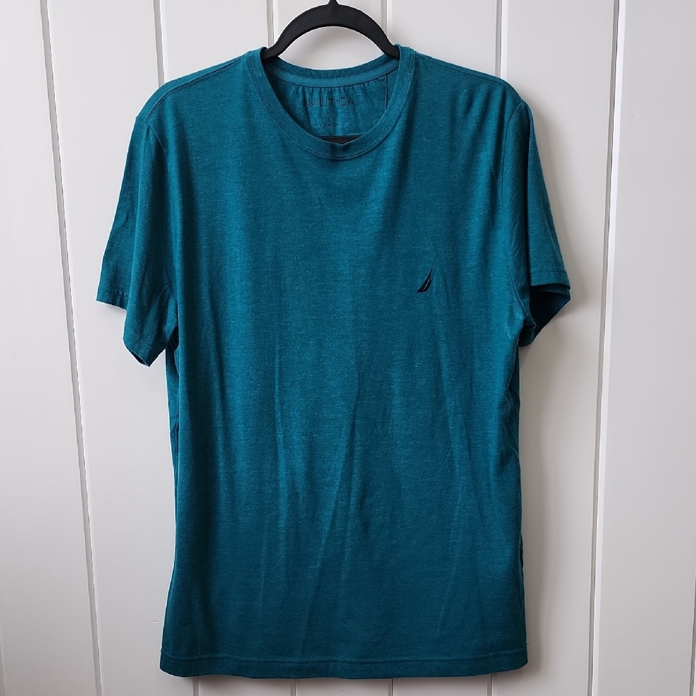 Nautica Men's Teal Short Sleeve Tee - Large